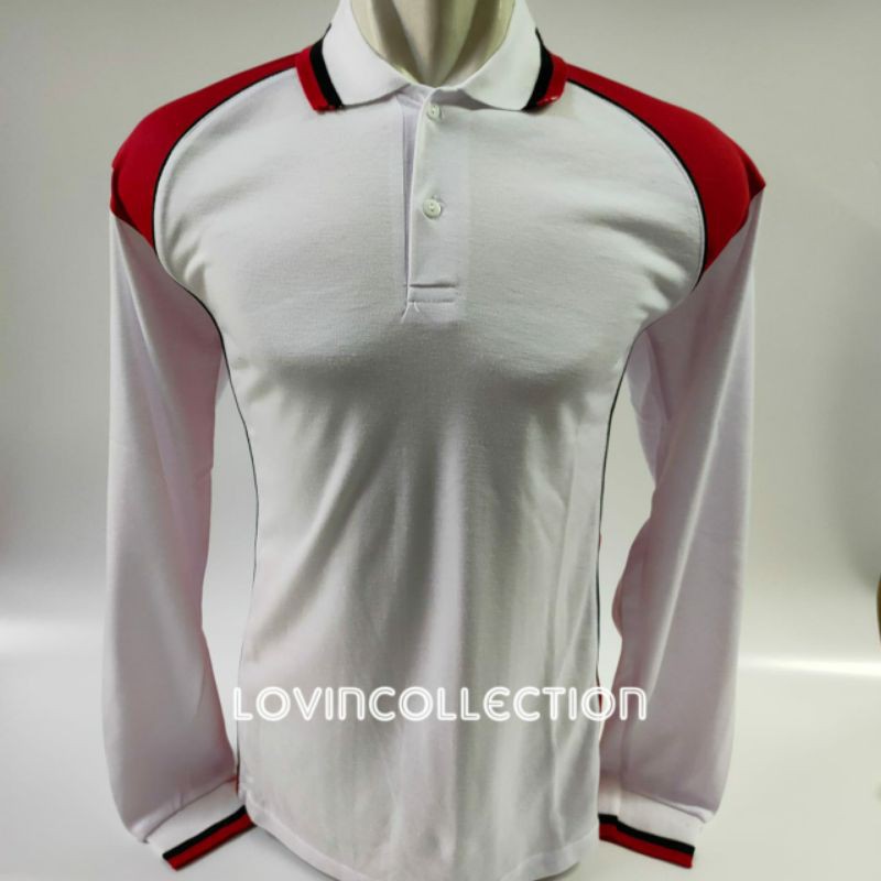 Kaos Kerah Panjang / Kaos Kerah Pria / Kaos Berkerah / Kaos Olahraga / Wangky / Putih