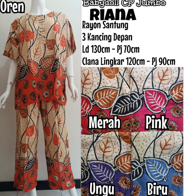 Piyama Wanita Jumbo/Babydoll Batik Celana Panjang Jumbo Windastasyastore
