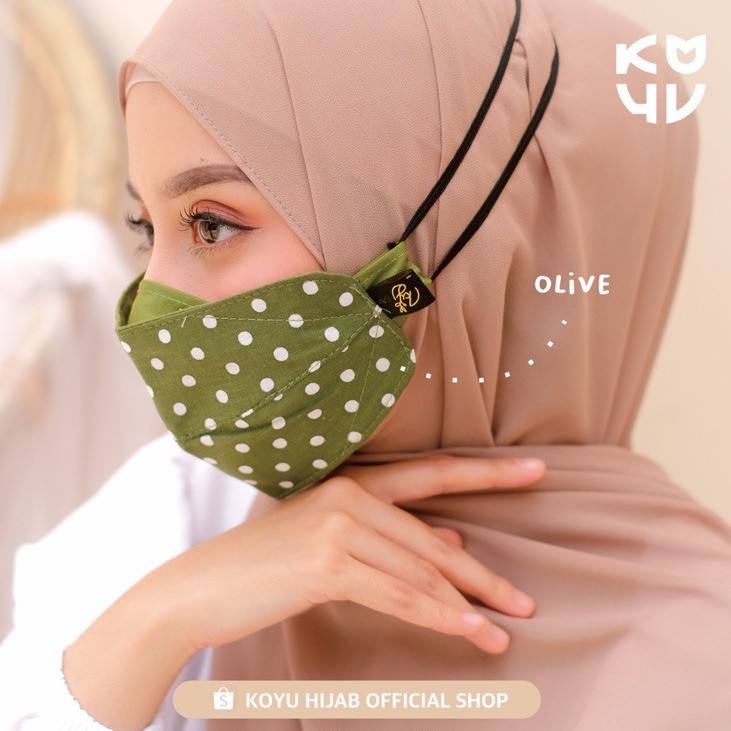 Koyu Hijab Masker 3ply Polkadot Best Seller