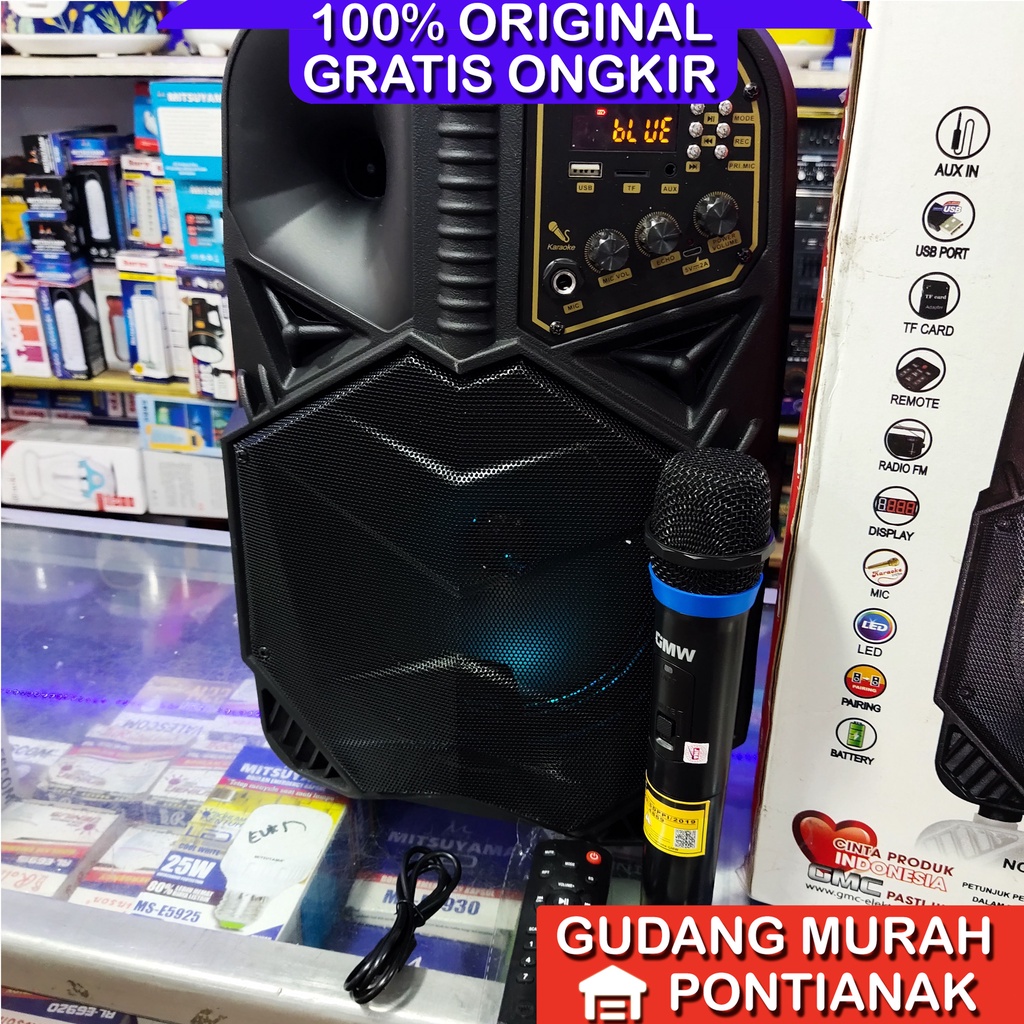 Speaker GMC 897N aktif portable 8 inch 8&quot; Bluethoot Meeting pengeras suara