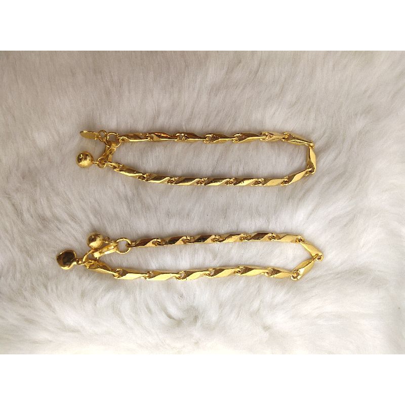 Gelang biji padi lapis emas