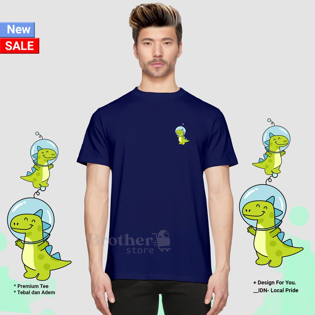 BROTHER STORE - Kaos Distro Pria - KAOS COWOK CEWEK - Kaos Kata Kata - Little Dino Premium