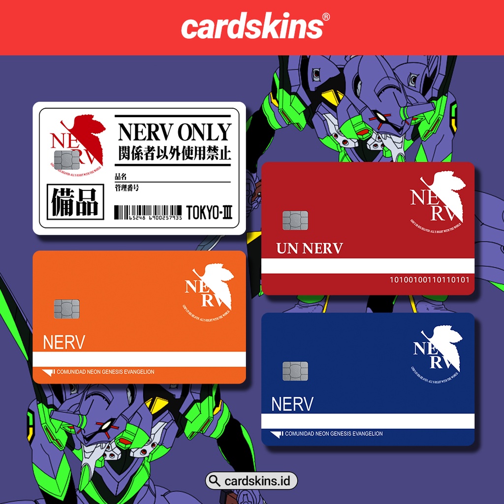 EVANGELION UN NERV | GARSKIN / STICKER KARTU ATM / SKIN KARTU ATM / DEBIT / CREDIT / EMONEY / FLAZZ | CARDSKINS