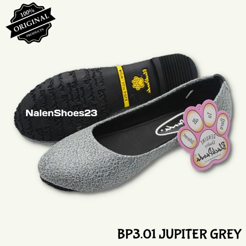 Nalenshoes-Sepatu Wanita Black Panda-Jupiter Grey BP3.01- Flat Shoes Black Panda Ori