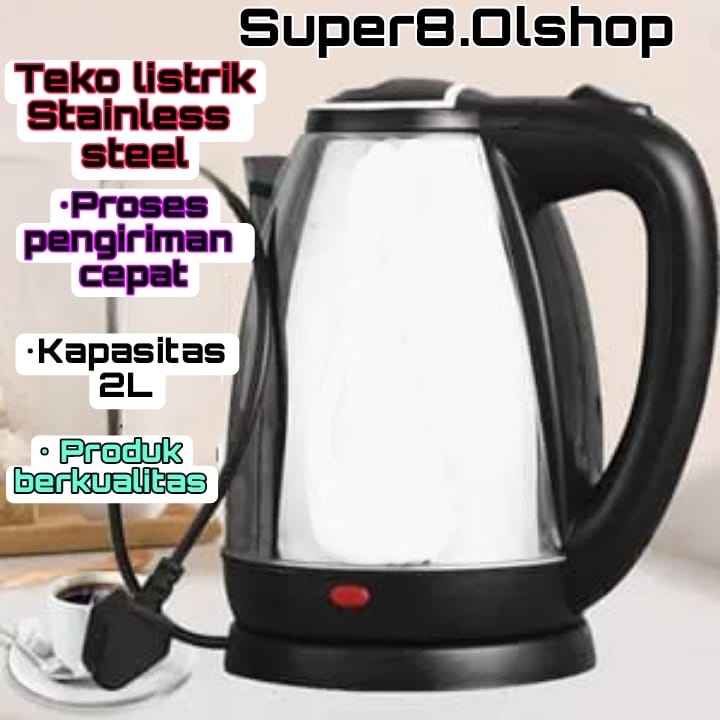 Teko listrik 2L Kettle Electric 350W Pemanas Air Utk Kopi Teh ⭐ Super8 ⭐