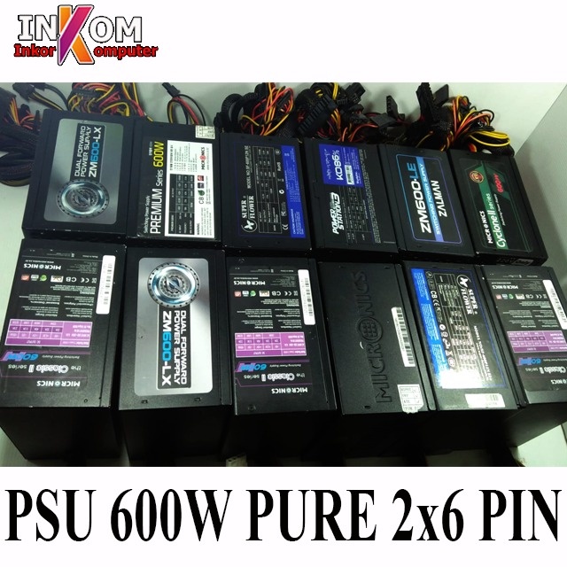 POWER SUPPLY PSU 600 WATT 2X6 PIN POWER VGA PURE