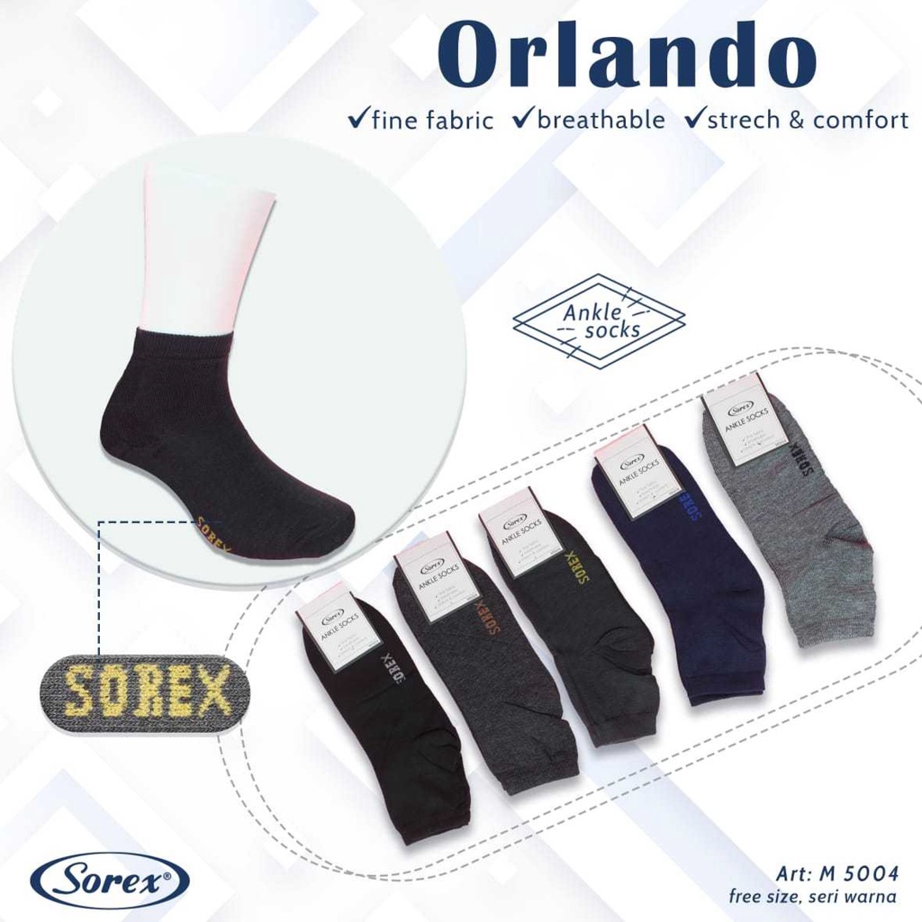 Kaos Kaki Sorex M5004 / 5004 Basic Socks Motif Polos Panjang Mata Kaki Office Kaos Kaki Pria Dewasa | Bwr