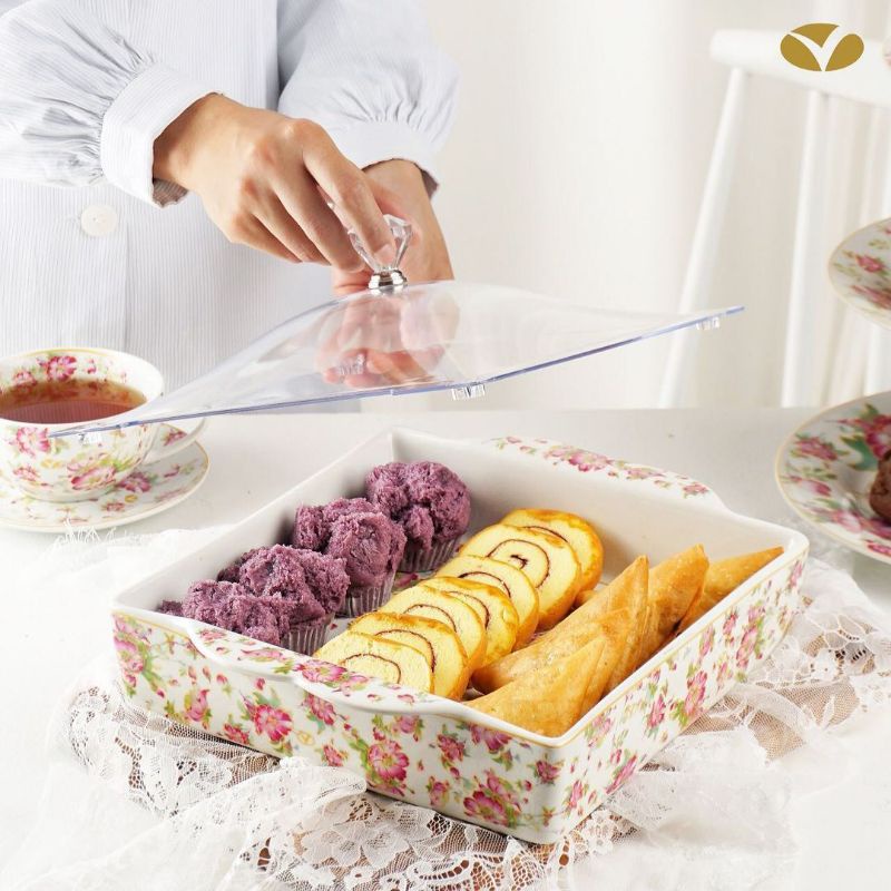 [PRODUK TERBARU] VICENZA Tempat Kue Persegi PA137 Pc137 Motif MAWAR, MELATI, ayana n Eternity