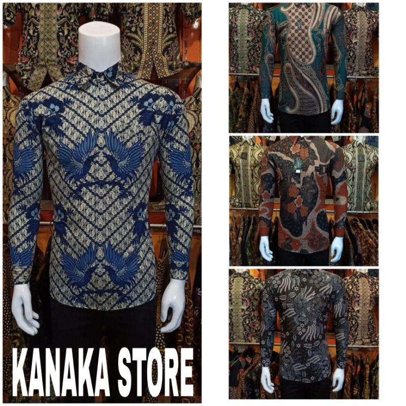 Kemeja batik, Batik Pria Lengan Panjang Slimfit original || butik baju batik pria, baju batik asli p