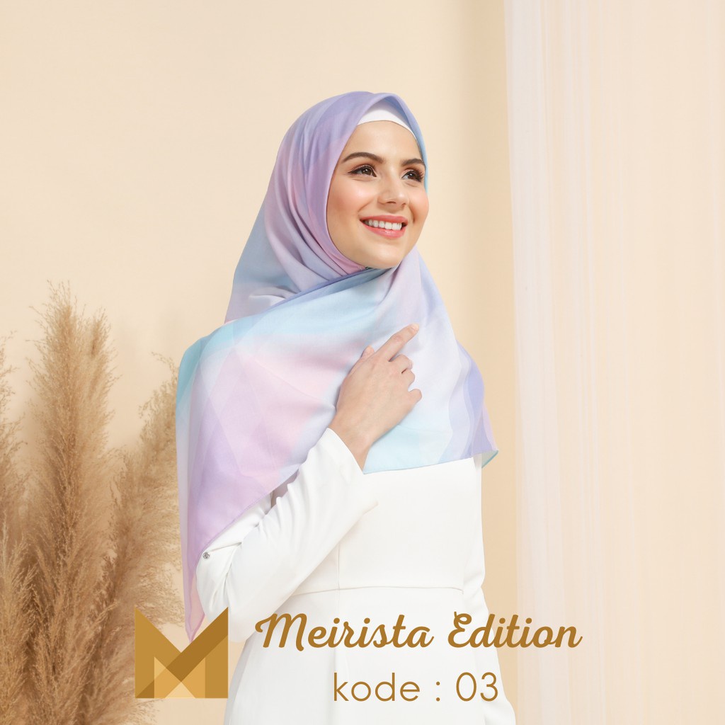 Meirista Hijab Edition 03 | Kerudung Segi Empat Lasercut Segiempat Voal Premium Printing Motif