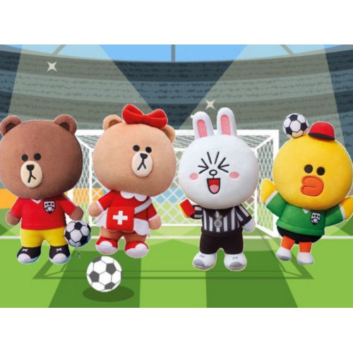 Boneka Line Character Brown Cony Choco Sally World Cup 2018 Complete Set