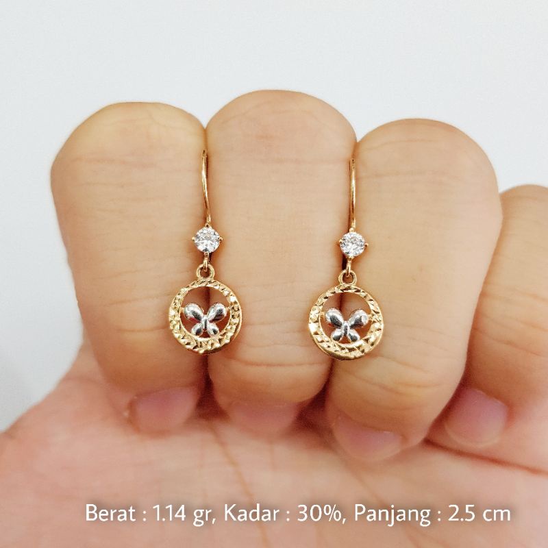 Anting Kawatan Kupu-Kupu Emas 30% (6K) - L14