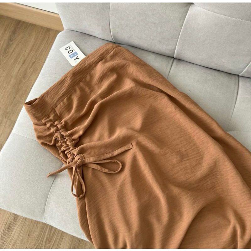 Rok Serut Crinkle Jumbo / Rok Casual flowy Jumbo / Rok wanita-3