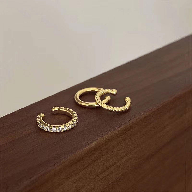 Anting Bulat Sederhana Clip Telinga Rawan Tanpa Tindik Anting-Anting Tulang Rawan Fashion Aksesoris