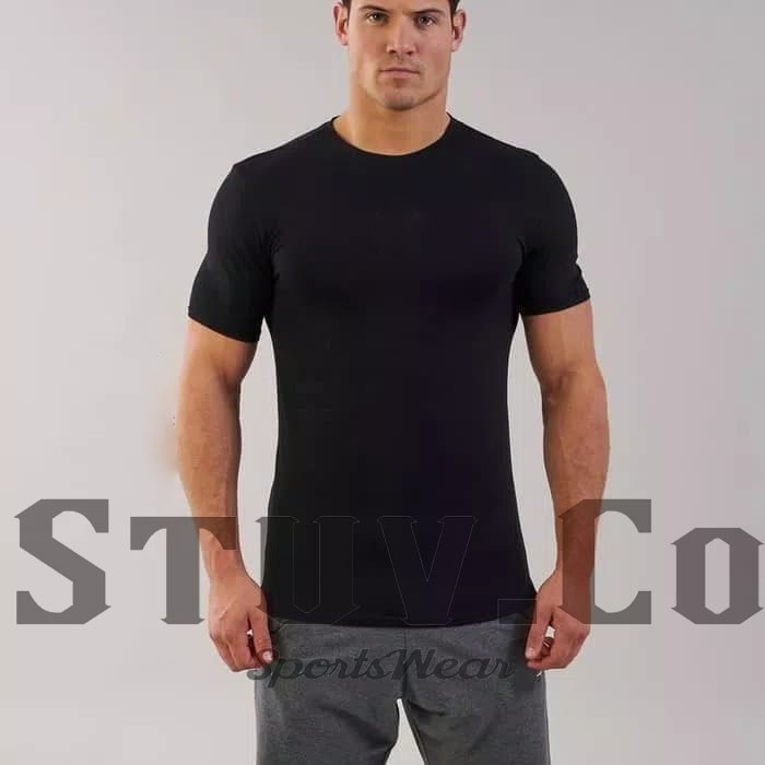 BASELAYER SHORTSLEEVE LENGAN PENDEK JOGGING LATIHAN GYM FITNESS RENANG SEPEDA VOLI BADMINTON