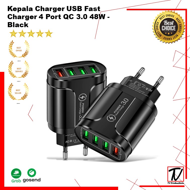 Adaptor Quick Charger USB Fast Charger 4 Port QC 3.0 48W