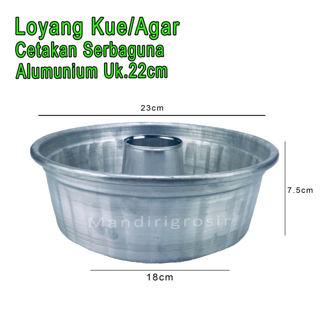 Cetakan Agar *Loyang Kue * Cetakan Serbaguna * Alumunium Uk.22cm