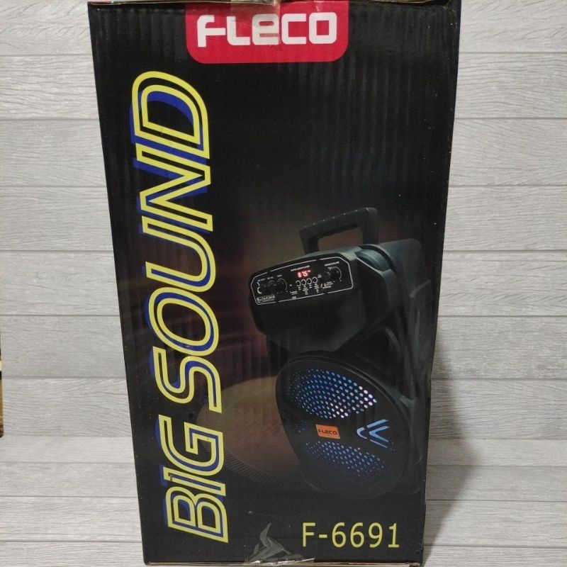 Speaker Bluetooth Wireless Fleco F-6691 // F-955D Ukuran 8'5 inch Free Mic Karaoke