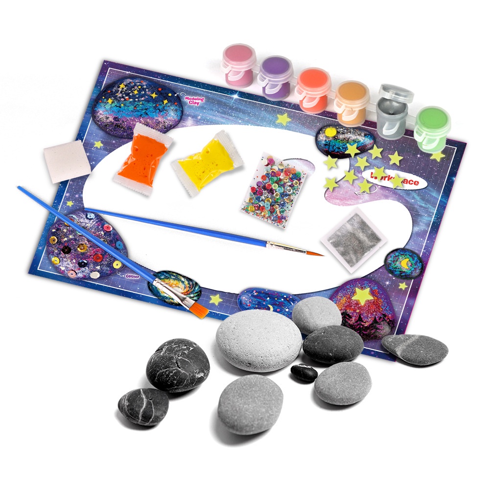 Milky Way Stone Painting Set Mainan Lukis 3D Edukasi Mewarnai