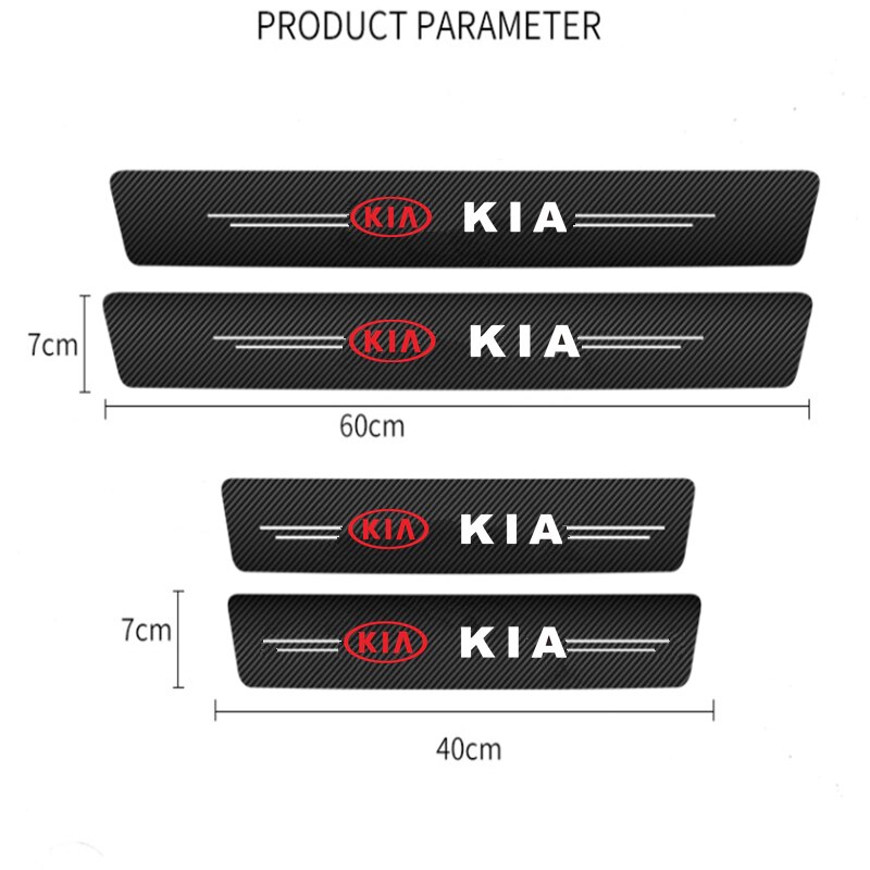 Stiker Mobil Carbon 5D Pelindung Pintu Samping Door Sillplate Sticker Car KIA