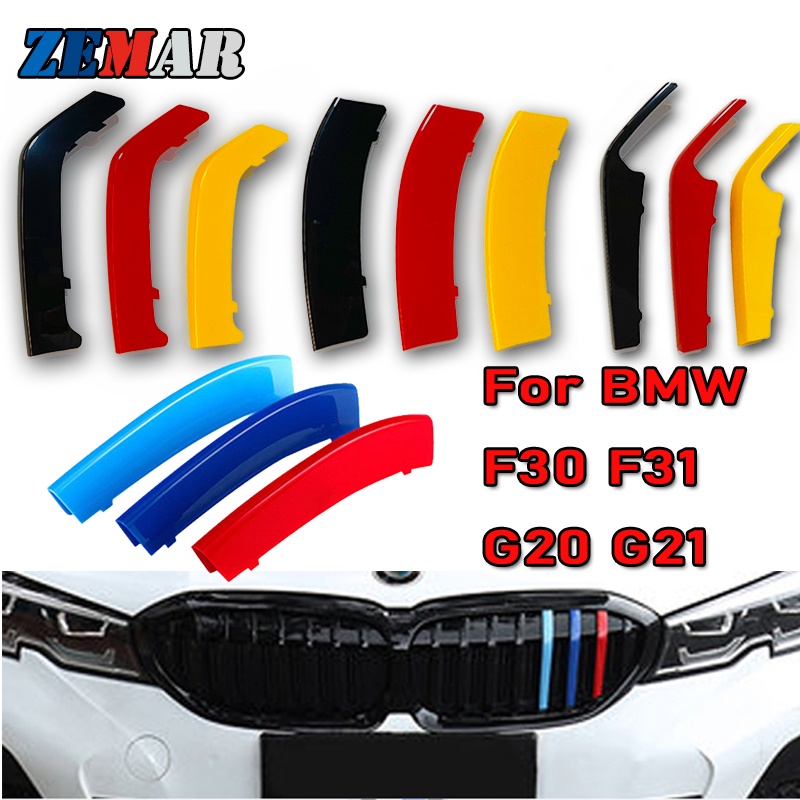 3pcs Strip Trim Grill Depan Warna Jerman Untuk BMW 3 Series F30 F31 G20 G21 03-21