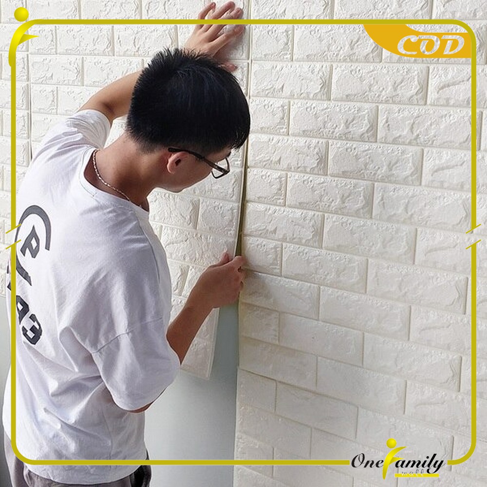 ONE-C55-58 WallSticker Kayu Wallpaper Dinding 3D Wall Sticker Foam Batu Bata Walpaper Dinding Murah-1