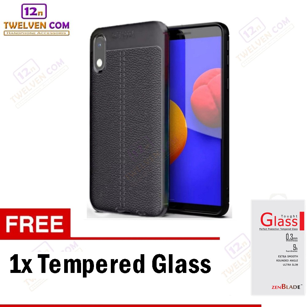 Case Auto Focus Softcase Casing for Samsung M01 Core - Hitam + Free Tempered Glass