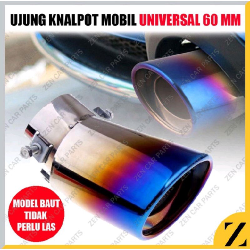 Knalpot mobil carbon universal carbon stainles chrome