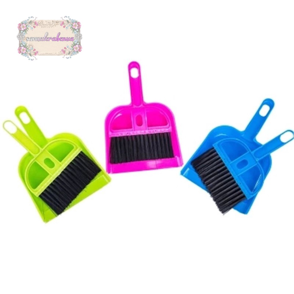 RT66 sapu dan pengki set mini dustpan serok cikrak kecil kebersihan karpet mobil meja laptop SB3442