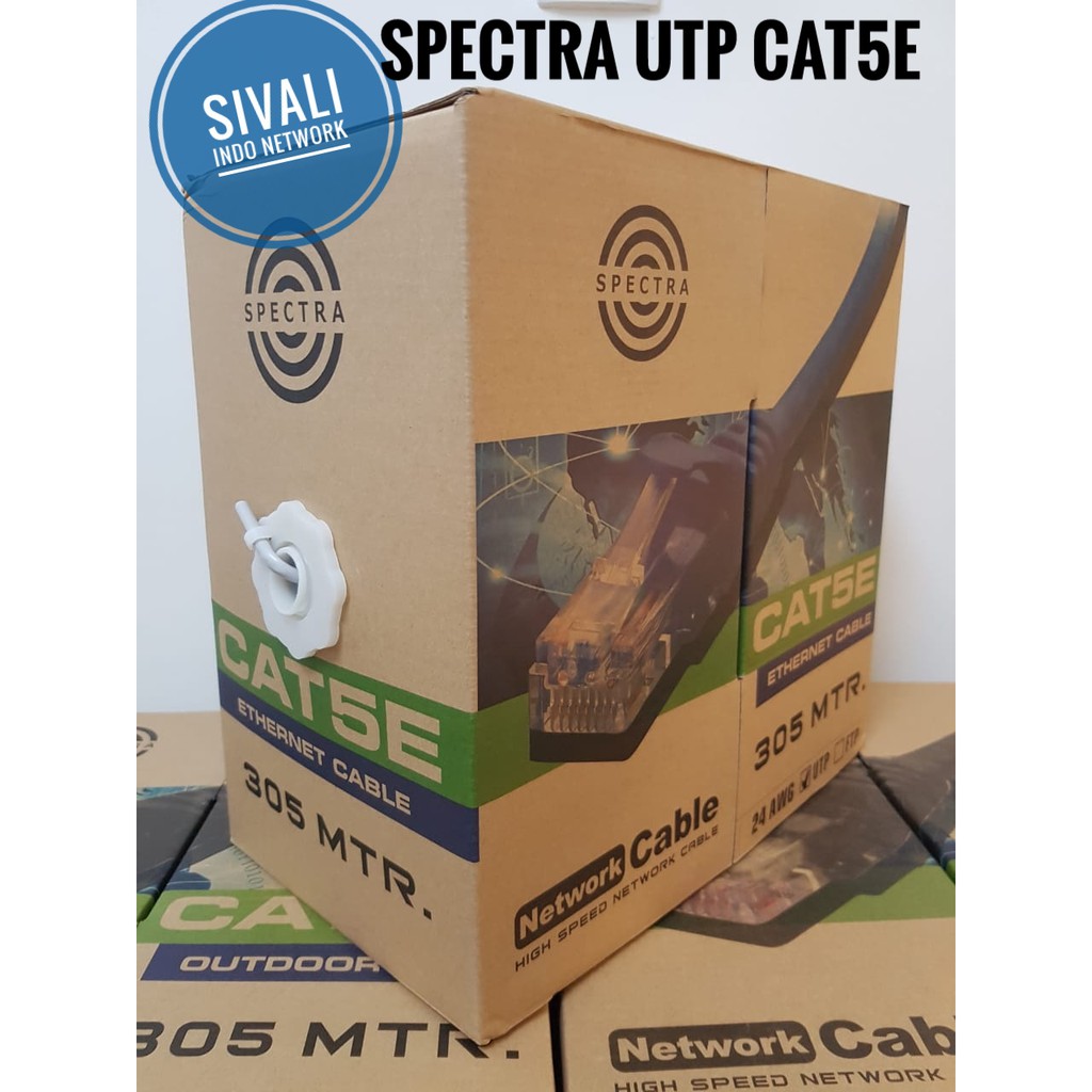 55 METER SPECTRA KABEL LAN UTP CAT5E INDOOR SIAP PAKAI [SUDAH CRIMPING RJ45 + PLUGBOOTH]