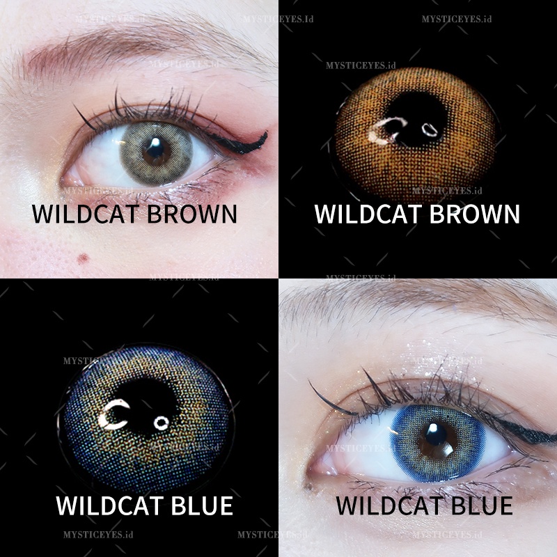 [✅COD] MYSTICEYES SOFTLENS WILDCAT NATURAL SERI 14MM NORMAL &amp; MINUS -1.00 S/D -4.50