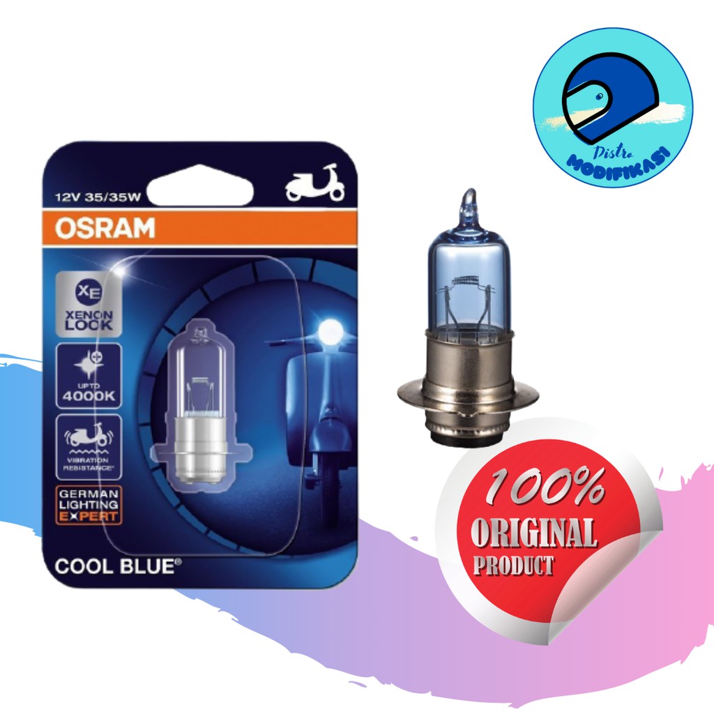 Jual Osram Lampu Depan Motor Bebek MC Cool Blue 62337CB 35/35 12V