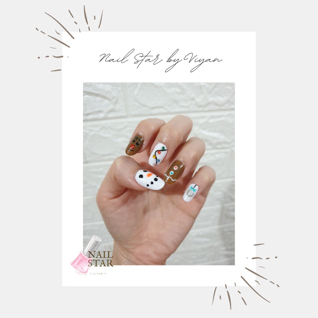 Custom fake nails / kuku palsu edisi natal