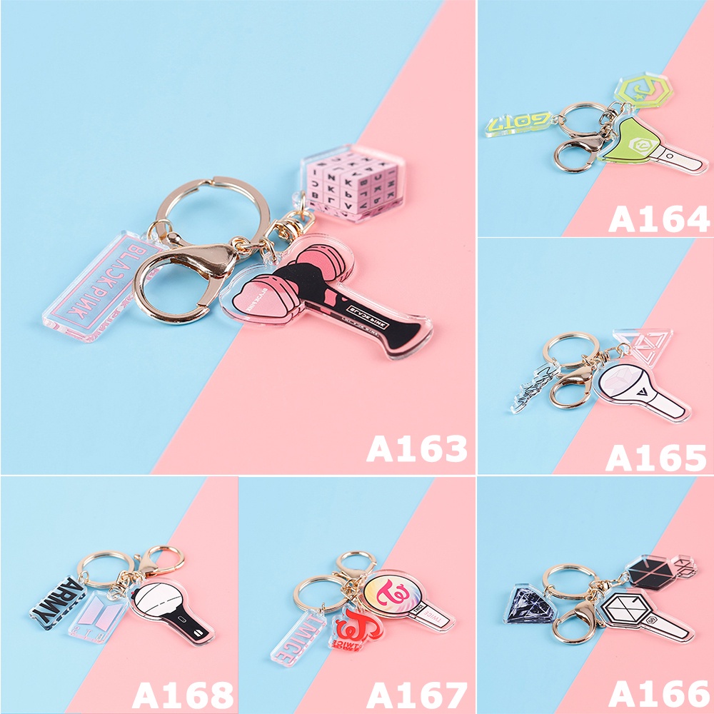 MXBEAUTY Trendy Keyring Cute Cosplay Jewelry Exo Got7 Twice Seventeen Keychain Chain Bangtan Boys Korean Fans Collection Gifts Unisex Acrylic Pendant