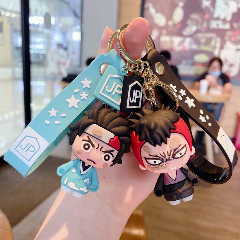 Needway Demon Slayer Gantungan Kunci Hadiah Anime Jepang Kimetsu No Yaiba Miniatur Keyring Inosuke Scultures Key Ring