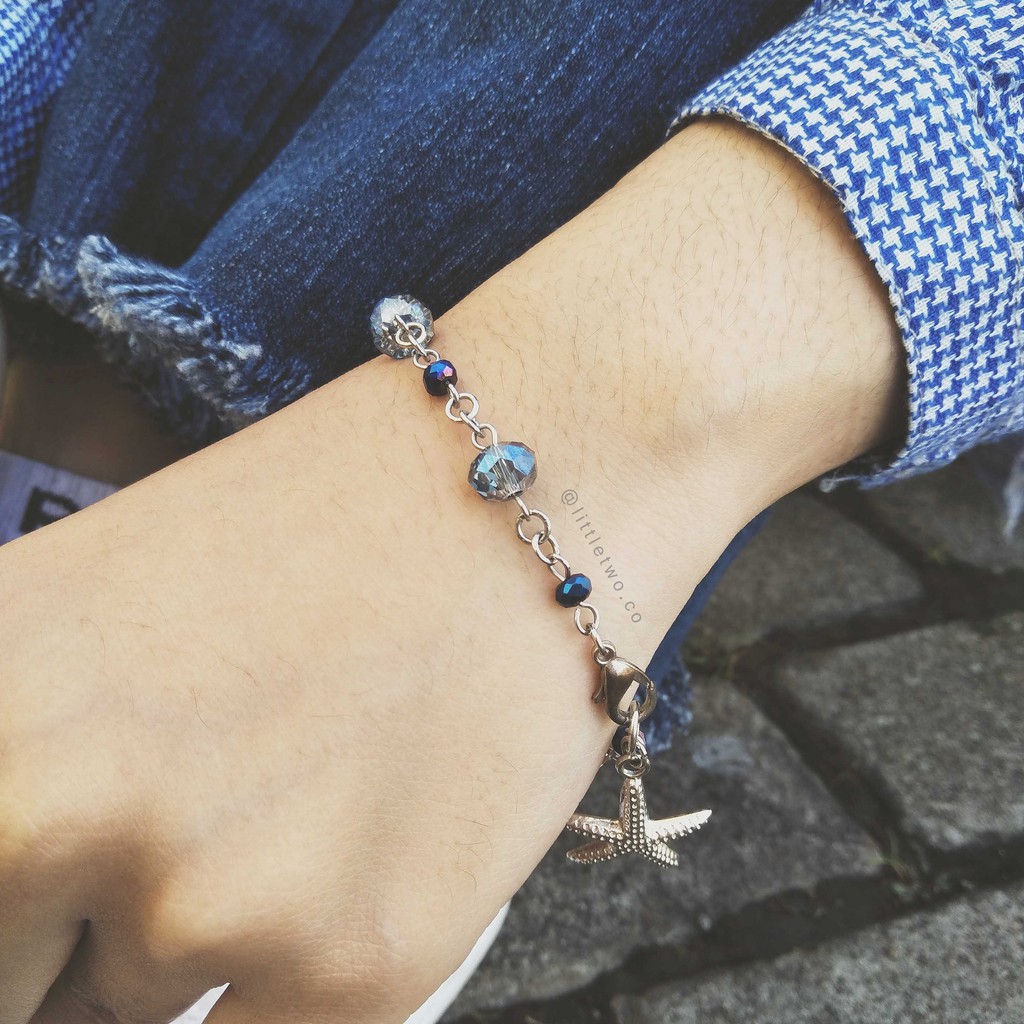 LITTLE TWO - Gelang Kristal - JEAN - Blue