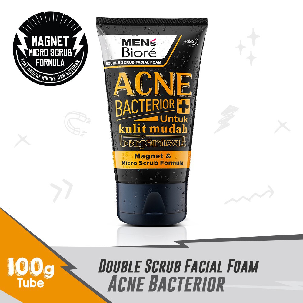 Biore Men's Facial Foam Acne Bacterior 100g