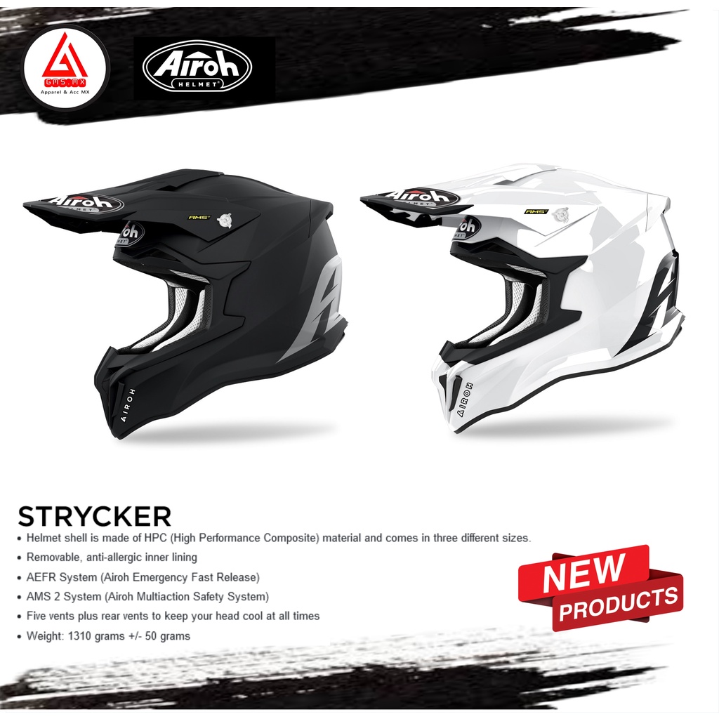 HELM AIROH STRYCKER, HELM TRAIL AIROH, HELM MOTOCROSS AIROH