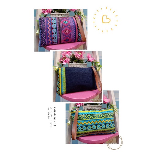 Clutch kanvas wanita size 21*13cm