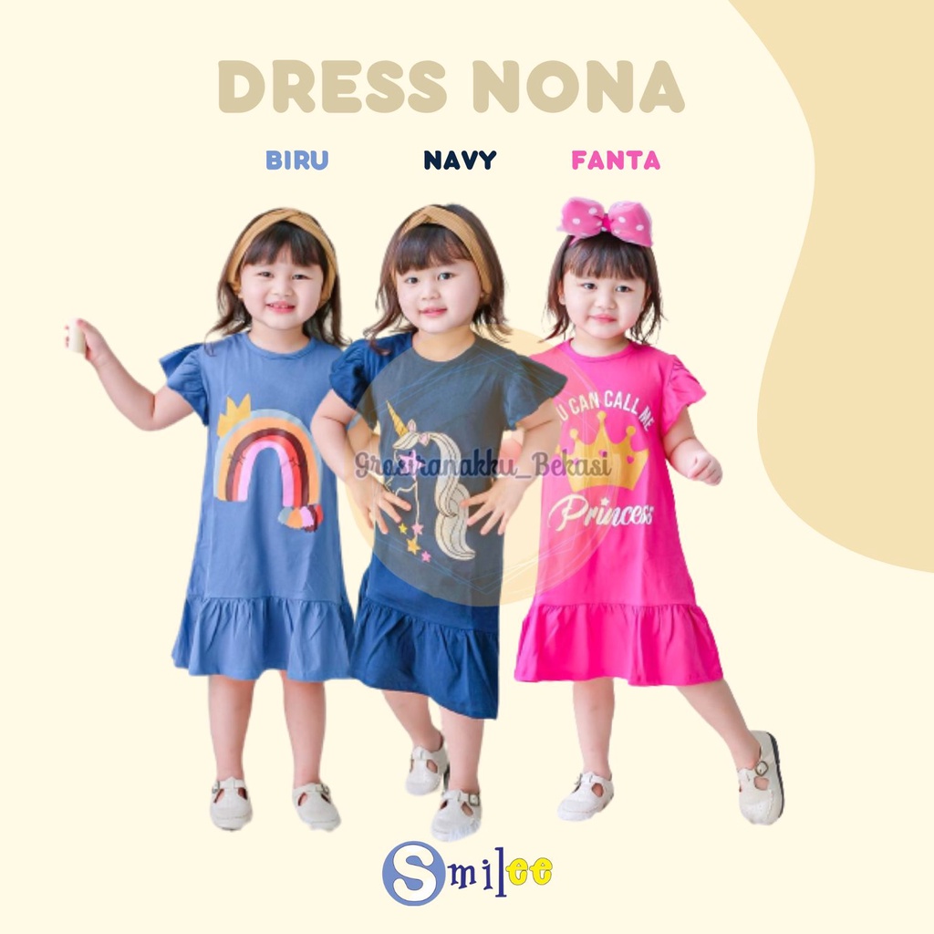 Dress Anak Smilee Nona Mix Motif size 1-5Thn