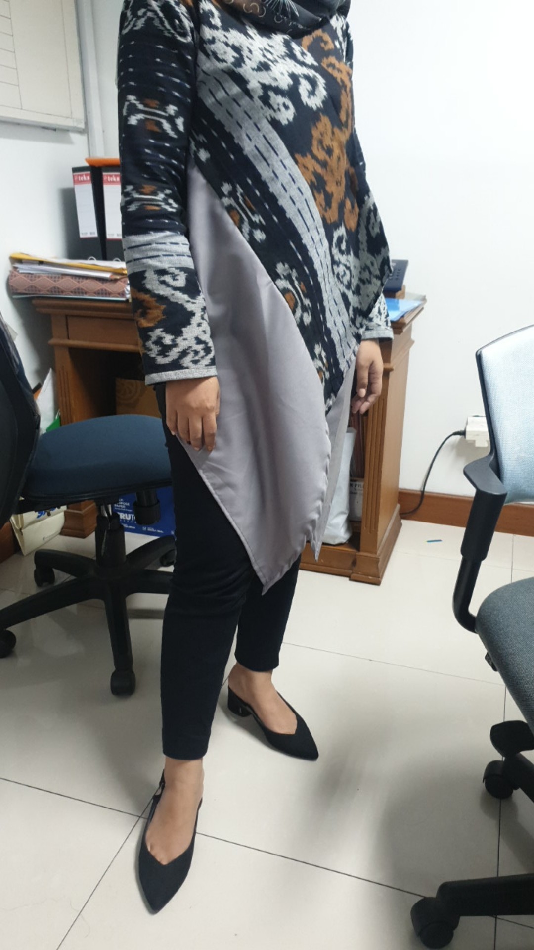 Batik Niswara Blouse Kantor Wanita Modern Kerja Tenun Cap Busui Hamil Jumbo Bigsize