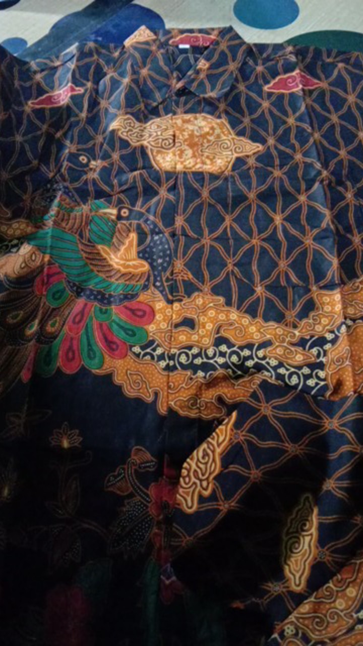 Batik Couple Batik Keluarga Ibu Ayah Dan Anak Maura Couple Sania Ruffle Modern ( Cendrawasih Sogan )