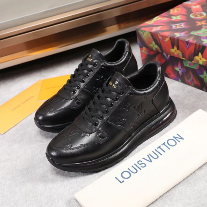 sepatu lv sneaker hitam mirror vip New shoes men run away leather Black lou is vuitton top branded