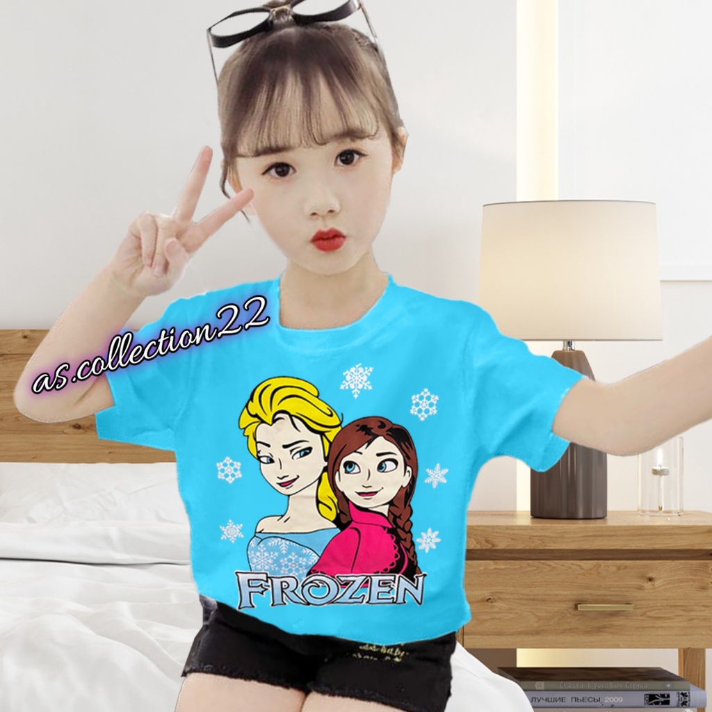 BAJU KAOS ANAK PEREMPUAN  FROZEN ELZA 1-10 TAHUN