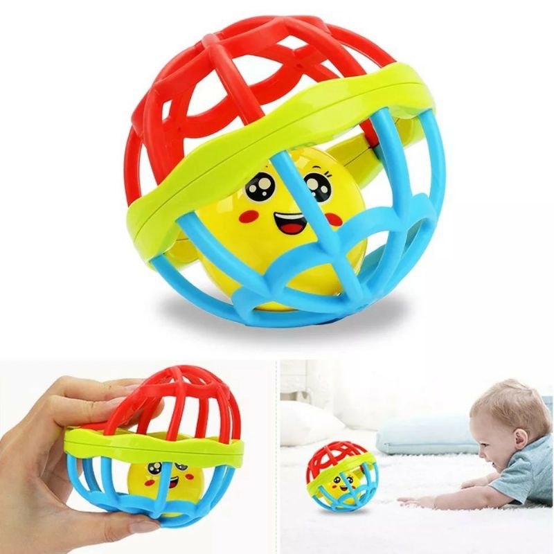 ~ PIYOSHI08 ~ Mainan Bayi Bola Kerincingan Bahan Karet Lembut / Teether Rattle Ball / Baby Toy MA37