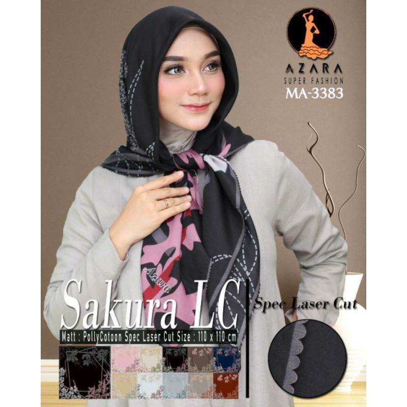 Hijab segiempat NURELL by AZARA lasercut