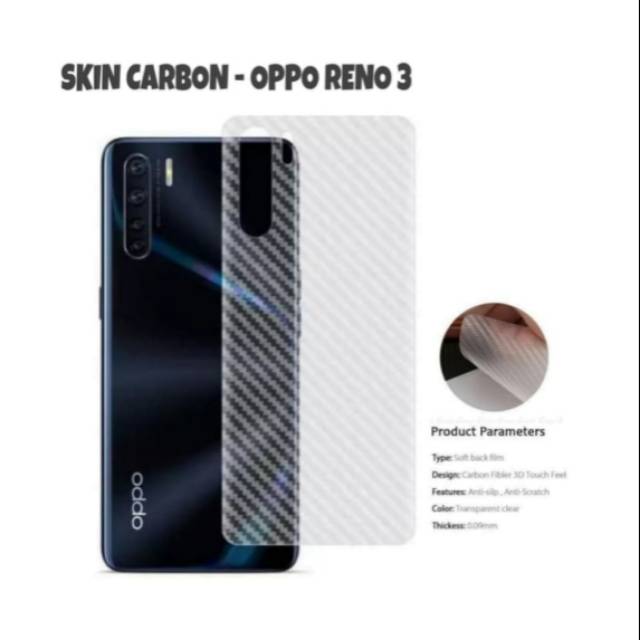 Skin Carbon Oppo Reno 3 Back Skin Handphone Protector