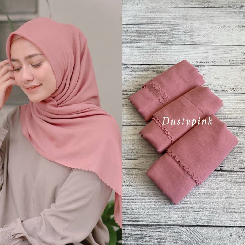 Kerudung Segi Empat Polos Voal Premium|Jilbab Voal Polos|Lasecut