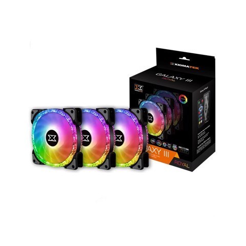 Xagatek Galaxy III Royal 120mm 3Pack Fan RGB with Hub+Controller