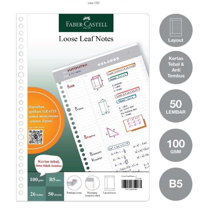 

Special Faber-Castell Kertas Loose Leaf Digital B5 Isi File 50 Lembar Garis Khusus ~